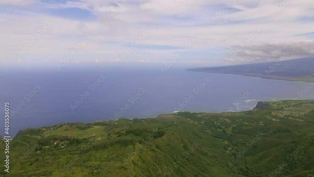 Scenic Hawaiian panorama of Maui Island. Aerial view from Waihee Ridge Trail Scenic Hawaiian panorama of Maui Island. Aerial view from Waihee Ridge Trail