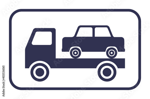 black car evacuation icon on a white background. flat vector illustration.