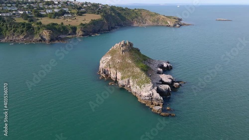 Beautiful United Kingdom Landscape of Thatcher Rock Island on Coast