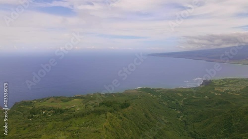 Scenic Hawaiian panorama of Maui Island. Aerial view from Waihee Ridge Trail  photo