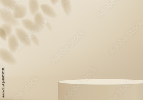 Podium 3d abstract minimal scene with geometric platform. cylinder background vector 3d rendering with podium. stand for cosmetic products. Stage Showcase on pedestal modern 3d studio cream pastel