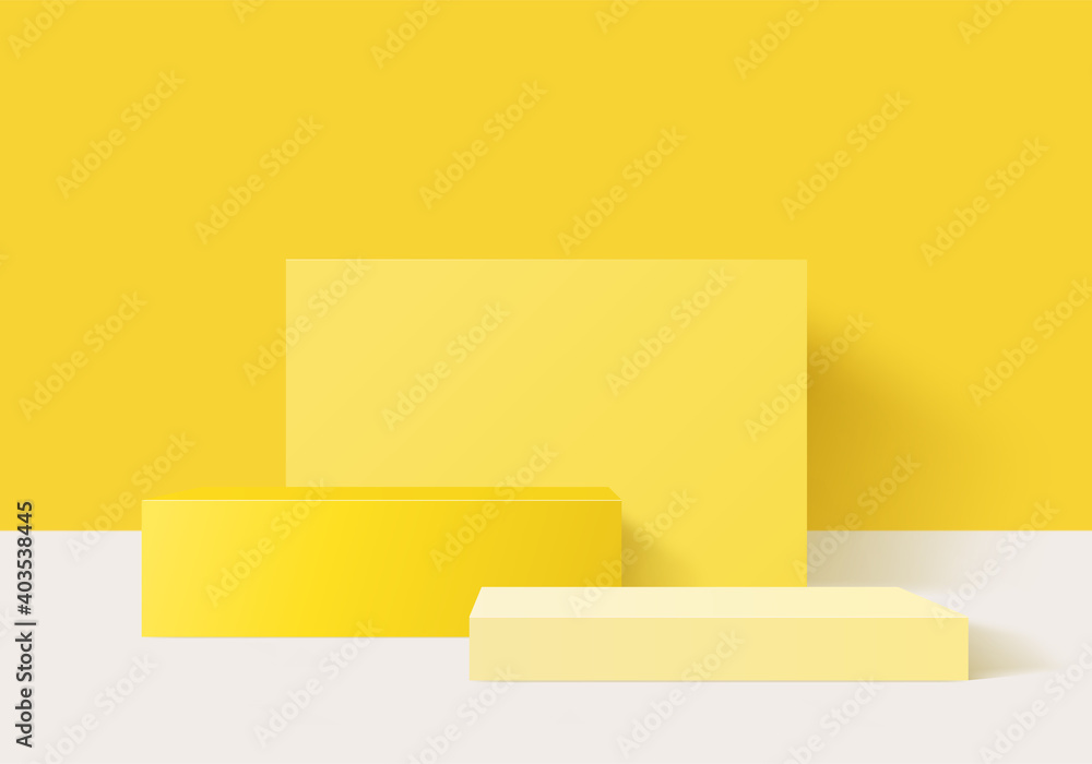 3d background products minimal podium scene with geometric platform. background vector 3d rendering with podium. stand to show cosmetic products. Stage showcase on pedestal modern studio yellow pastel 3d background products minimal podium scene with geometric platform. background vector 3d rendering with podium. stand to show cosmetic products. Stage showcase on pedestal modern studio yellow pastel