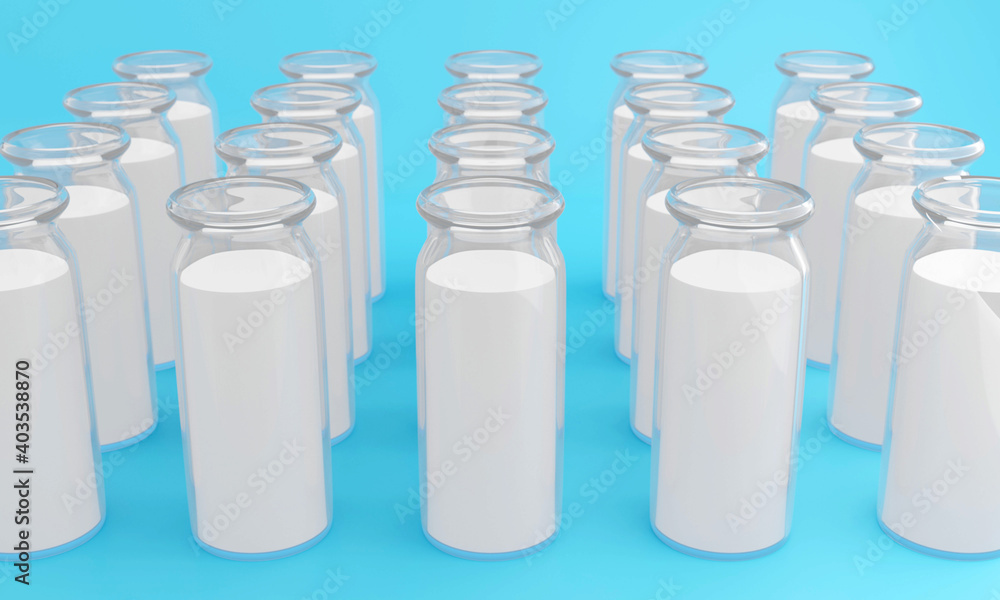 Milk bottle 3DCG illustration image Milk bottle 3DCG illustration image