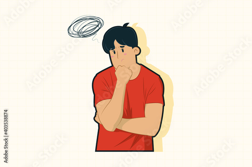 Bored young man posing concept