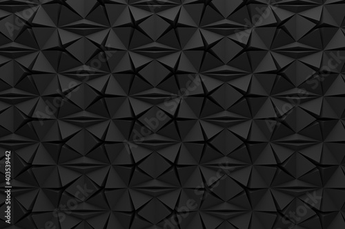 graphic dark black abstract modern background pattern matte material 3d illustration.