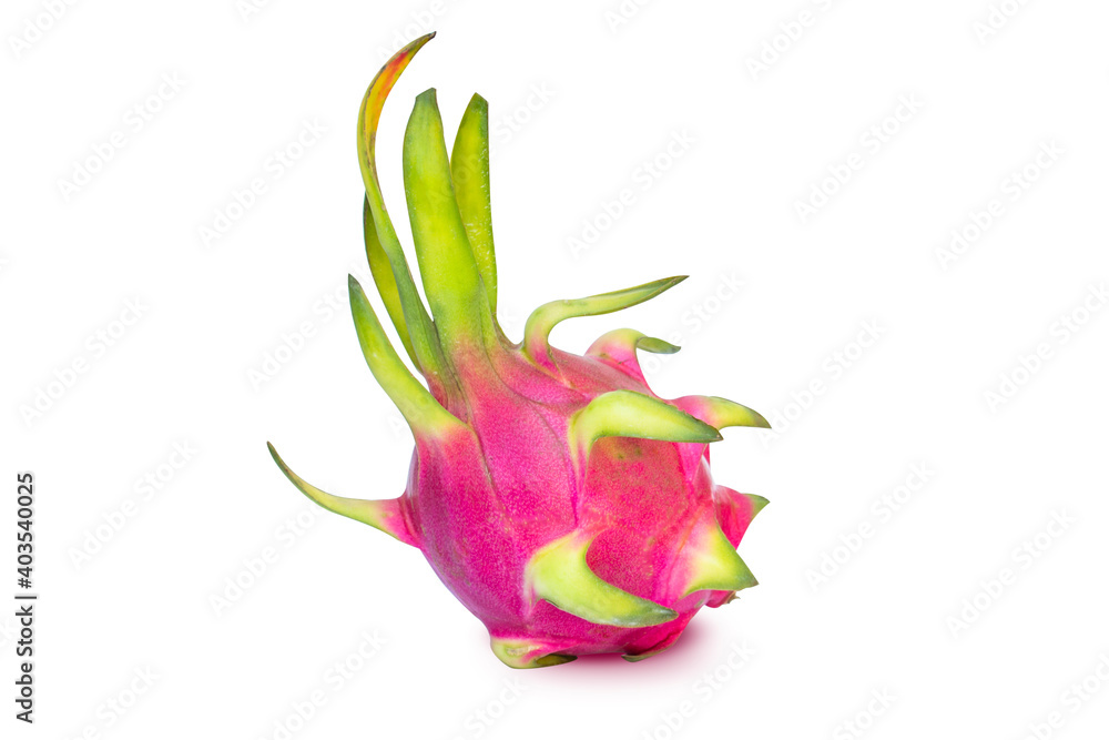Slice of Ripe Dragon fruit isolated on white background. Clipping path. Slice of Ripe Dragon fruit isolated on white background. Clipping path.