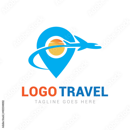 summer travel logo icon vector template.