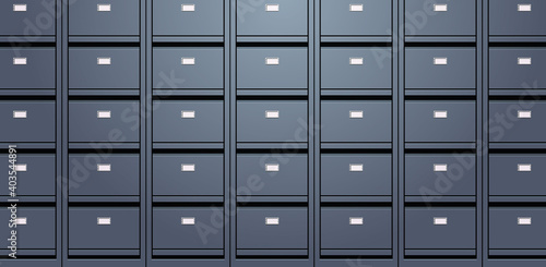 office wall of filing cabinet document data archive storage folders for files business administration concept horizontal vector illustration