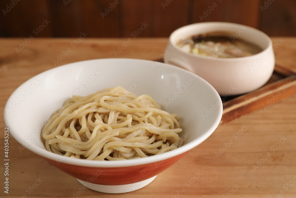 Tsukemen ramen with soup for dipping Japanese food