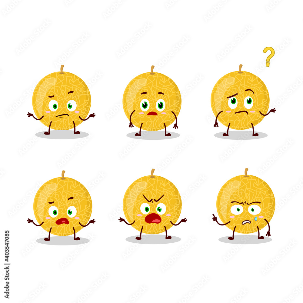 Cartoon character of yellow melon with what expression Cartoon character of yellow melon with what expression