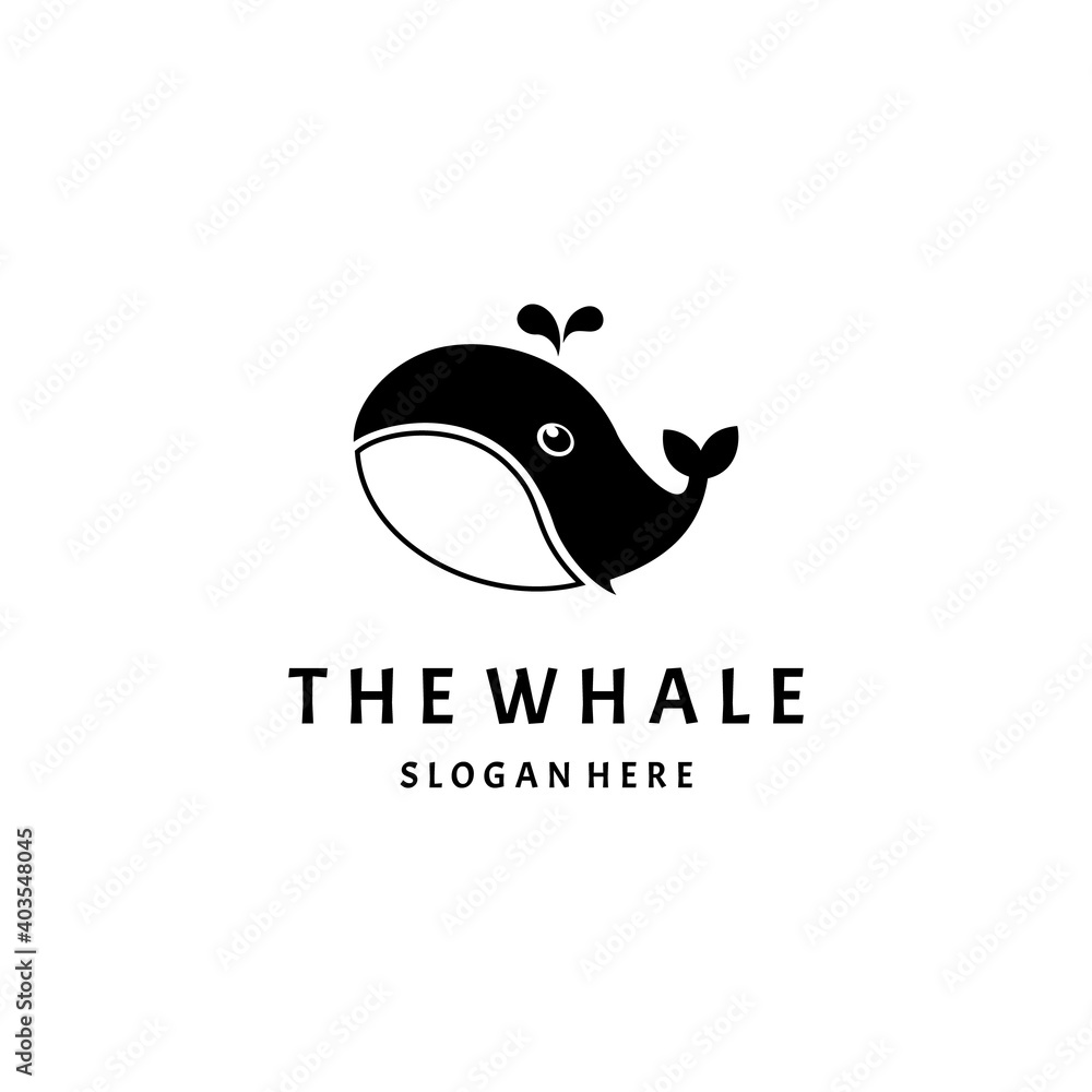 Whale in Flat Style Vector Illustration Whale in Flat Style Vector Illustration