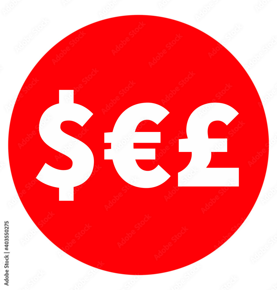 red button with dollar symbol red button with dollar symbol
