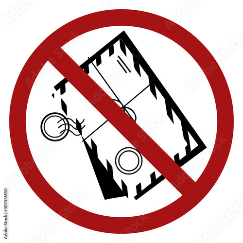 Black silhouette of paper envelopes with red prohibition signs. Ban on sending letters. Stop spam. Danger of correspondence in envelopes. Vector badge for labels, banners and your design