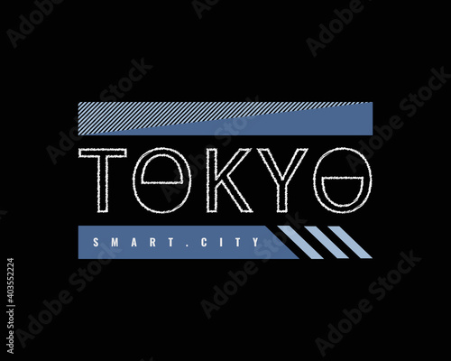 Canvas Print Typographic graphic vector illustration, tokyo, perfect for the design of t-shirts, clothes, hoodies, etc
