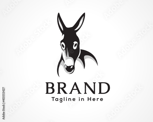 donkey horse front view drawing art logo, symbol deign illustration