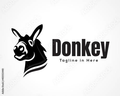 elegant stylized head donkey horse logo, icon, symbol design inspiration