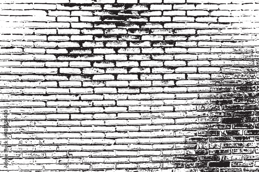 Vector distressed overlay brick wall old texture.Grunge abstract background.