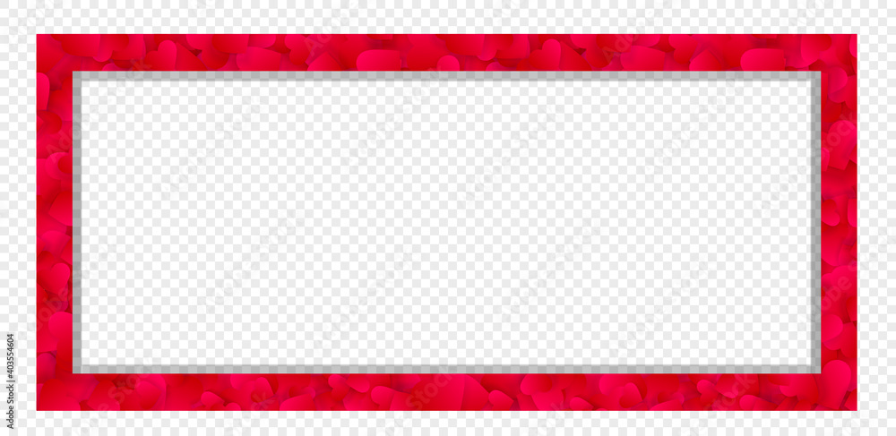 Heart frame vector love banner with red petals Heart frame vector love banner with red petals