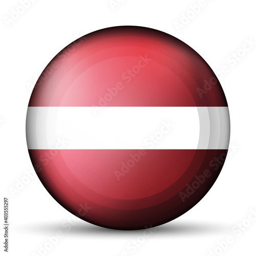 Glass light ball with flag of Latvia. Round sphere, template icon. Latvian national symbol. Glossy realistic ball, 3D abstract vector illustration highlighted on a white background. Big bubble. Free Download Glass light ball with flag of Latvia. Round sphere, template icon. Latvian national symbol. Glossy realistic ball, 3D abstract vector illustration highlighted on a white background. Big bubble. - GFXLoad