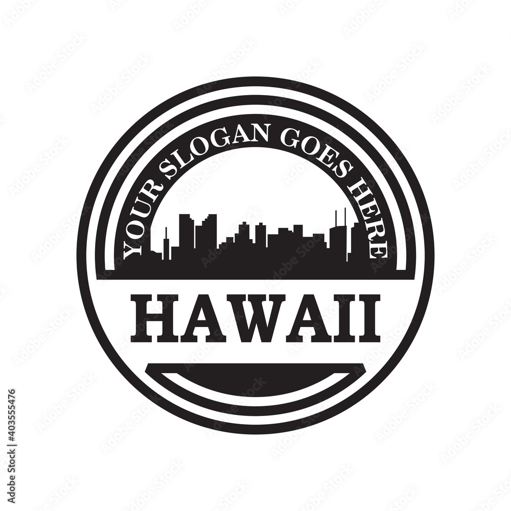 hawaii skyline silhouette vector logo hawaii skyline silhouette vector logo