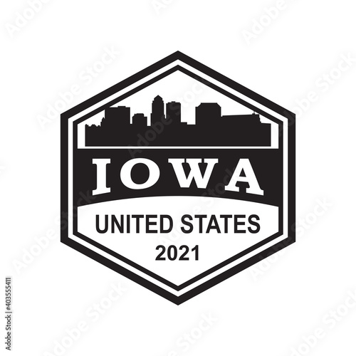 iowa skyline silhouette vector logo