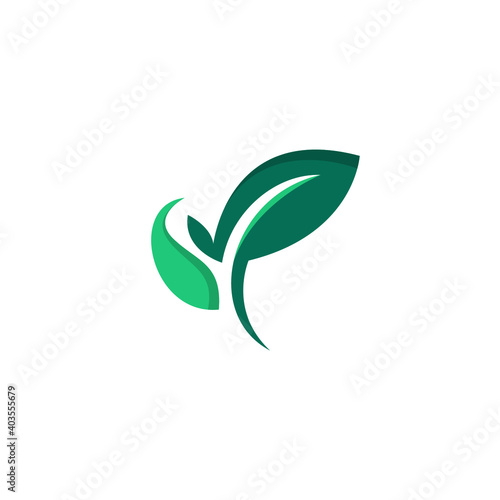 leaf growing logo simple design