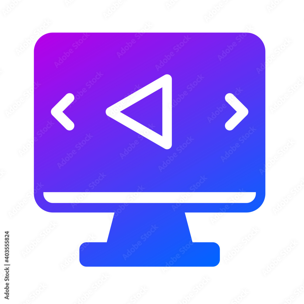 Monitor with play icon Monitor with play icon