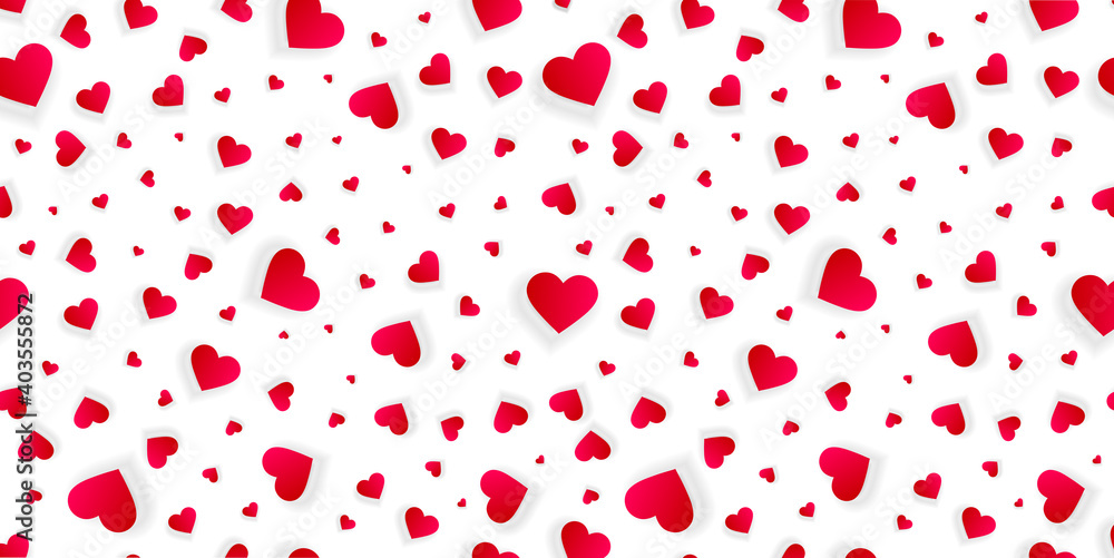 Valentine hearts seamless background or 3d pattern