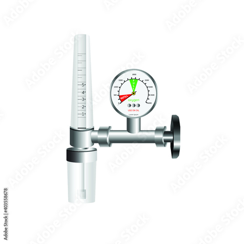 Pressure regulator Equipment for measuring oxygen pressure in cylinders.