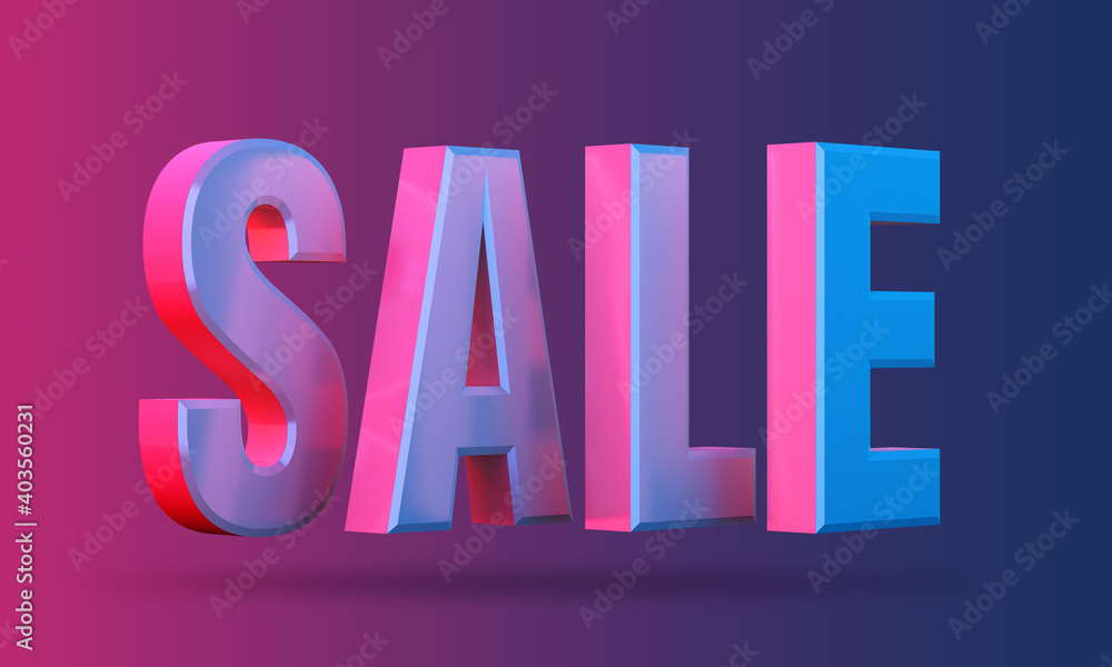 Sale 3D icon on colorful background Sale 3D icon on colorful background