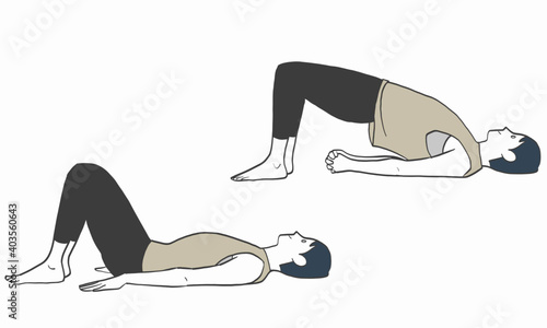 A young male instructor showing a sample of exercise pose