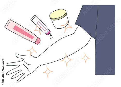 塗り薬治療でアトピー性皮膚炎が治った人のイラスト・アフター