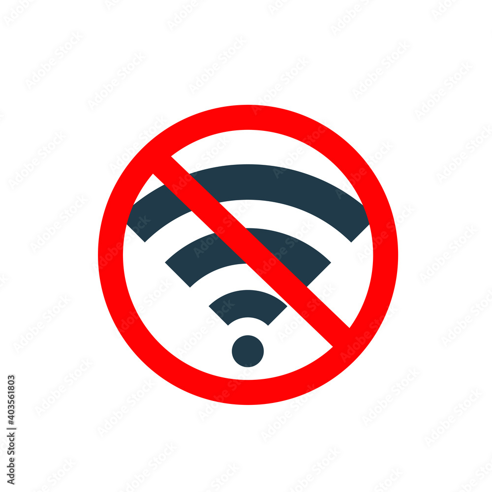 Wifi locked sign icon isolated on  white background. Password Wi-fi symbol. 