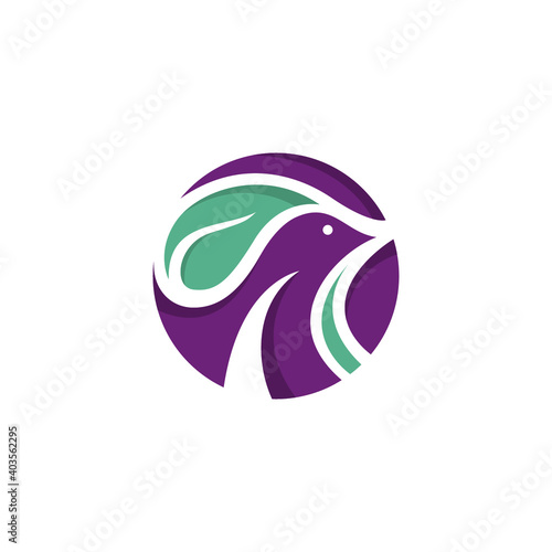 Bird Leaf Logo Abstract simple and clean design