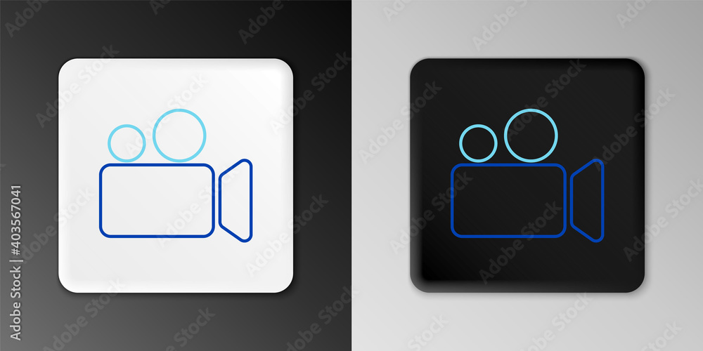 Line Movie or Video camera icon isolated on grey background. Cinema camera icon. Colorful outline concept. Vector. Line Movie or Video camera icon isolated on grey background. Cinema camera icon. Colorful outline concept. Vector.