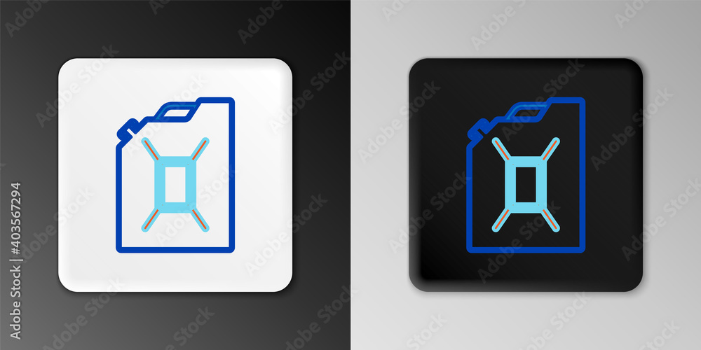 Line Canister for gasoline icon isolated on grey background. Diesel gas icon. Colorful outline concept. Vector.