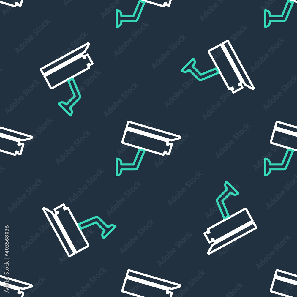 Line Security camera icon isolated seamless pattern on black background. Vector. Line Security camera icon isolated seamless pattern on black background. Vector.