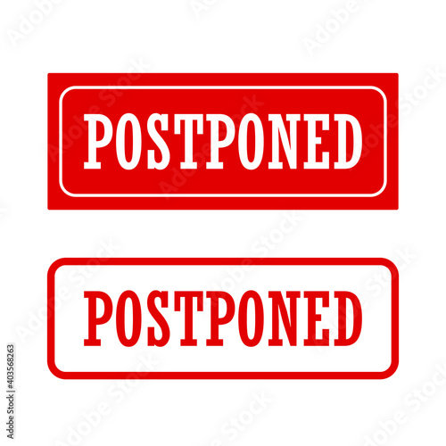 postponed symbol, caution and notice sign