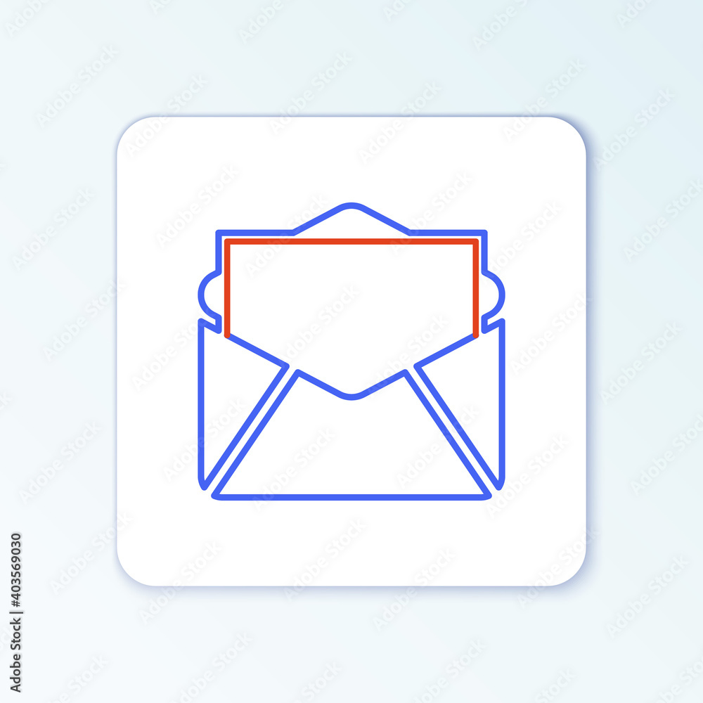 Line Mail and e-mail icon isolated on white background. Envelope symbol e-mail. Email message sign. Colorful outline concept. Vector. Line Mail and e-mail icon isolated on white background. Envelope symbol e-mail. Email message sign. Colorful outline concept. Vector.