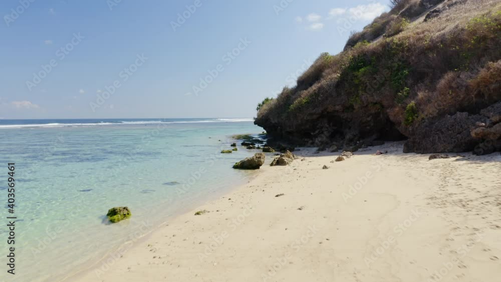 Drone Over Sandy Bali Coastline To Sea Drone Over Sandy Bali Coastline To Sea
