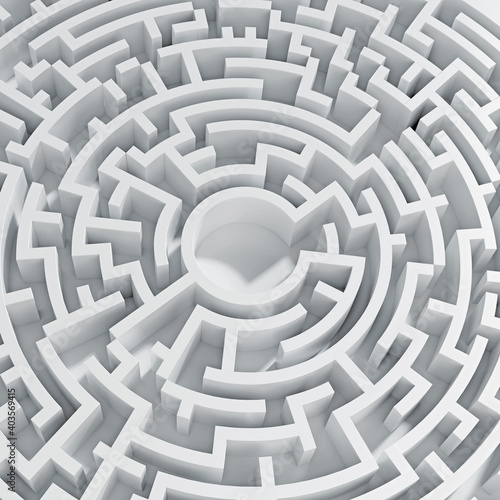 3D rendering grey maze