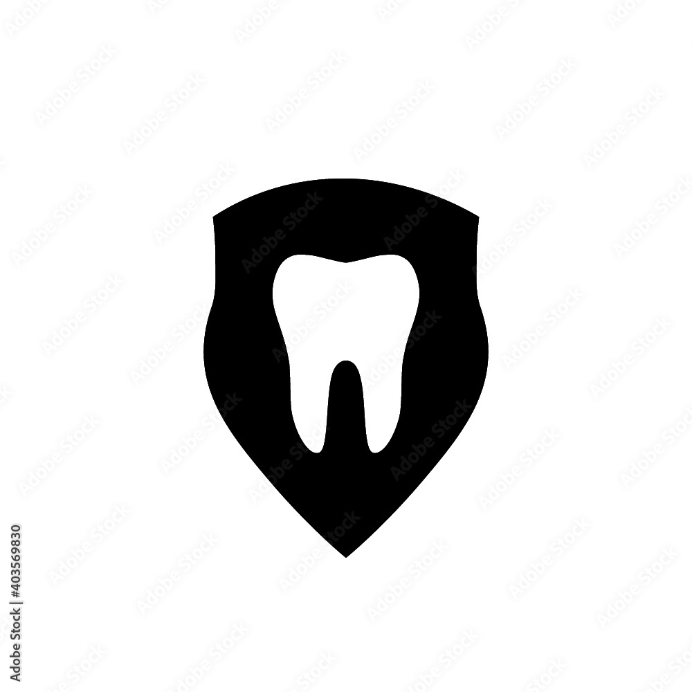 Dental protection icon isolated on white background Dental protection icon isolated on white background