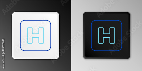 Line Hospital sign icon isolated on grey background. Colorful outline concept. Vector.
