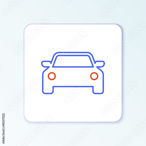 Line Car icon isolated on white background. Colorful outline concept. Vector.