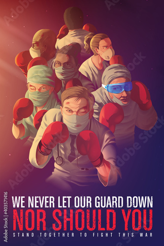 awareness poster to encourage the healthcare workers who risk their life at the frontline