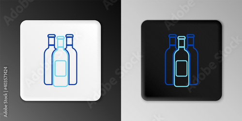 Line Bottles of wine icon isolated on grey background. Colorful outline concept. Vector.
