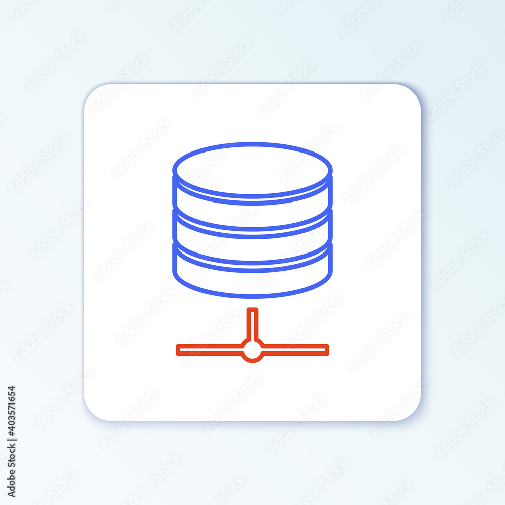 Line Server, Data, Web Hosting icon isolated on white background. Colorful outline concept. Vector. Line Server, Data, Web Hosting icon isolated on white background. Colorful outline concept. Vector.