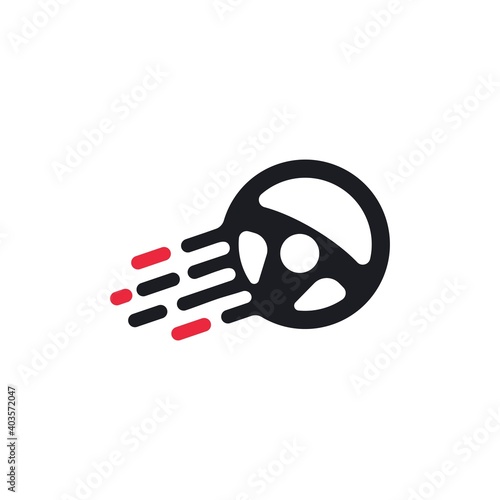 fast car steering wheel  concept  icon vector illustration