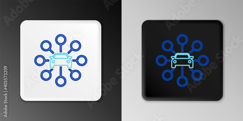 Line Car sharing icon isolated on grey background. Carsharing sign. Transport renting service concept. Colorful outline concept. Vector.