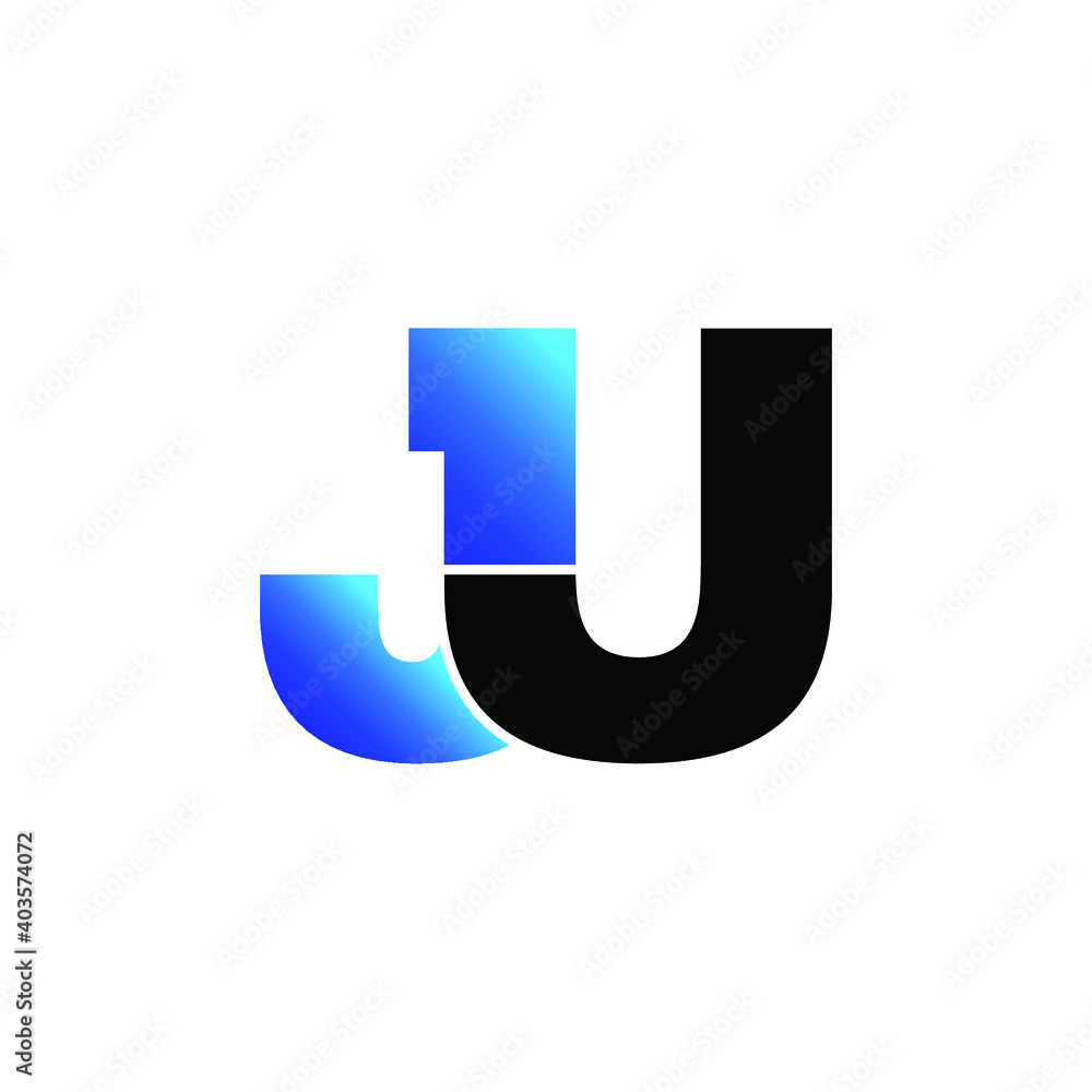 Letter JU simple logo design vector Letter JU simple logo design vector